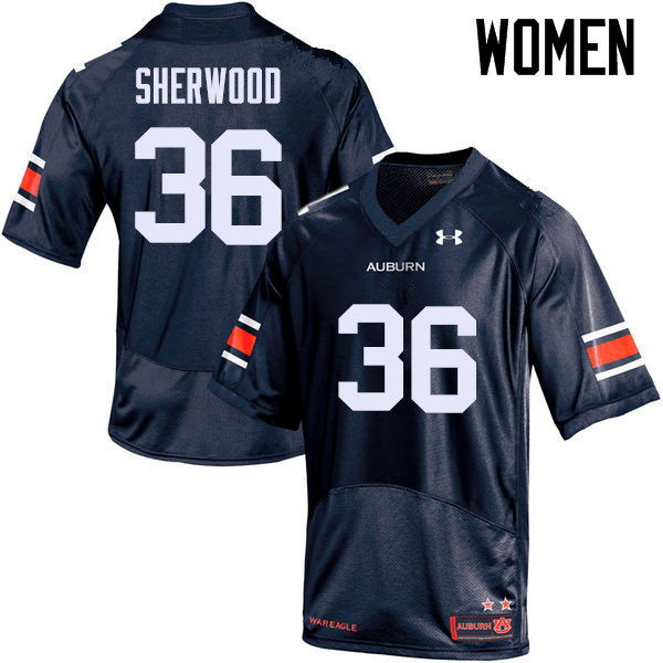 Women Auburn Tigers #36 Michael Sherwood College Football Jerseys Sale-Navy - Click Image to Close